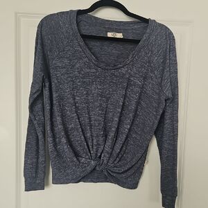 UGG Women's Charcoal Twist Front Long Sleeve Top